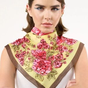 Aratta beaded Floral Silk Scarf